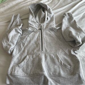 Lululemon grey oversized cropped half zip